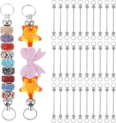 30pcs Keychain Bars for Beads, Keychain Bars for Beads, Detachable Beadable Keychains Bar Key Chain Making Accessories for Craft Project Pendant in Saudi Arabia