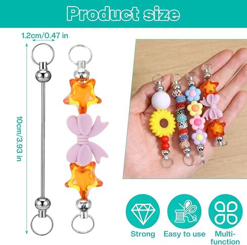 30pcs Keychain Bars for Beads, Keychain Bars for Beads, Detachable Beadable Keychains Bar Key Chain Making Accessories for Craft Project Pendant in Saudi Arabia