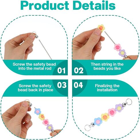 30pcs Keychain Bars for Beads, Keychain Bars for Beads, Detachable Beadable Keychains Bar Key Chain Making Accessories for Craft Project Pendant in Saudi Arabia