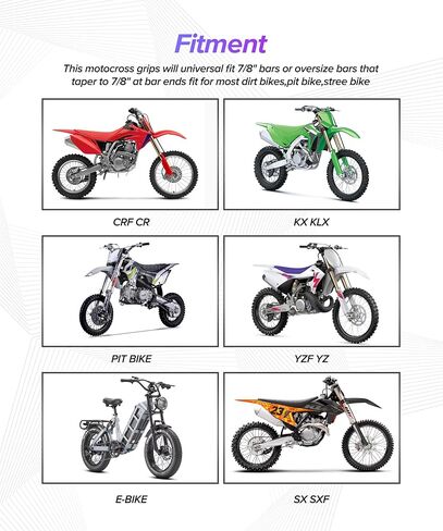 Dirt Bike Grips,Car Accessories Universal 7/8" Motorcycle Grips,Rubber Anti-Slip Throttle Bar Grip,Suitable for CRF50 CRF70 CRF80 XR50 XR100R CRF125 CRF100 CRF150F CRF230F (Gray) in Saudi Arabia