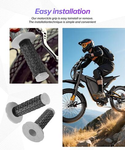 Dirt Bike Grips,Car Accessories Universal 7/8" Motorcycle Grips,Rubber Anti-Slip Throttle Bar Grip,Suitable for CRF50 CRF70 CRF80 XR50 XR100R CRF125 CRF100 CRF150F CRF230F (Gray) in Saudi Arabia