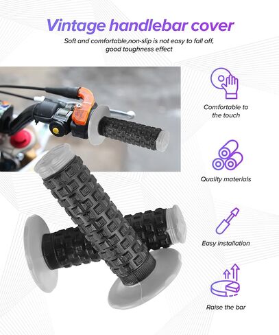Dirt Bike Grips,Car Accessories Universal 7/8" Motorcycle Grips,Rubber Anti-Slip Throttle Bar Grip,Suitable for CRF50 CRF70 CRF80 XR50 XR100R CRF125 CRF100 CRF150F CRF230F (Gray) in Saudi Arabia