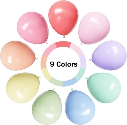 Hiquaty Pastel Latex Balloons,100pcs 12 Inch Rainbow Balloons Multicolor Balloons for Easter Birthday Wedding Bridal Shower Party Decorations in Saudi Arabia