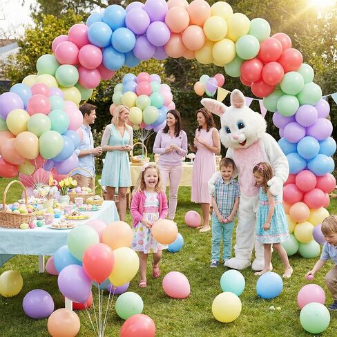 Hiquaty Pastel Latex Balloons,100pcs 12 Inch Rainbow Balloons Multicolor Balloons for Easter Birthday Wedding Bridal Shower Party Decorations in Saudi Arabia