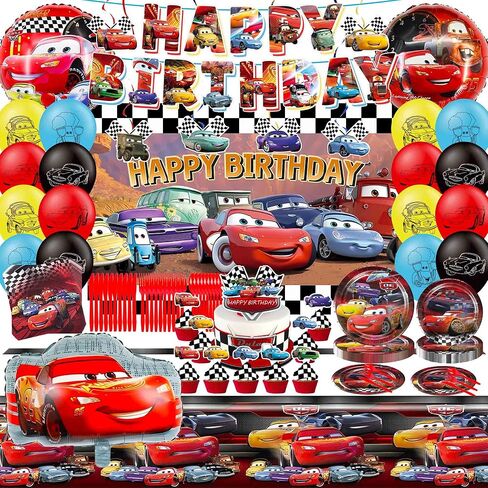 123 PCS Birthday Decorations Set with Banner, Balloons, Tablecloth, Paper Tableware, Hanging Swirl,Backdrop for Adult Celebration Theme Supplies in Saudi Arabia