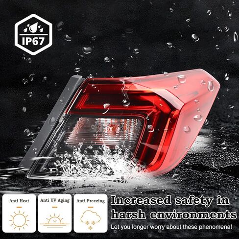 RH LH W/Side Marker Outer Tail light Fit for 2022 2023 2024 Honda Civic Sedan LED Rear Lamp Assembly Right Passenger Side With Bulbs 33500T20A01 HO2805123 in Kuwait
