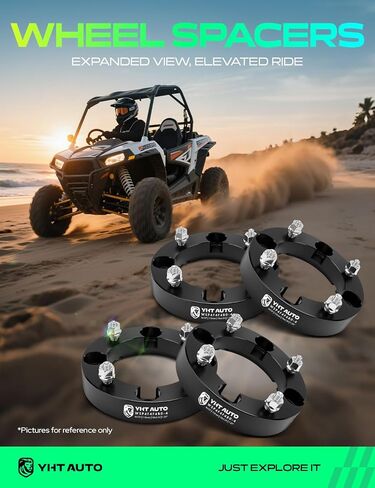 فواصل عجلات YHTAUTO 4x137 مقاس 1.25 بوصة متوافقة مع Can-Am & Bombardier & Kawasaki & سوزوكي، فواصل الإطارات مع مسامير بدرجة 10x1.25 و12.9، تجويف مركزي 110 مم 4 عروة 4 قطع باللون الأسود in Kuwait