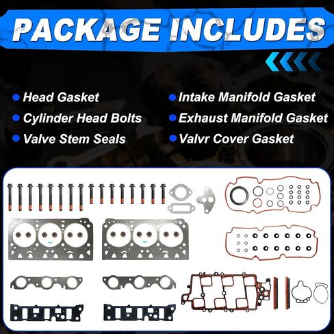 3.8 Full Head Gasket Set w/Cylinder Head Bolt Fit for Buick Chevrolet Pontiac Bonneville Impala Monte Carlo Oldsmobile Regal 3.8L 1996-2004 V6 HS9917PT-3 ES74033 in Saudi Arabia