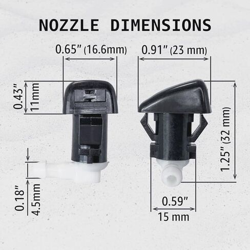 Windshield Washer Nozzles Kit compatible with Dodge Dart 2012-2016, Chrysler 200 2015-2017, Chevy Colorado 2015-2022, GMC Canyon, Front Wiper Spray Jet Kit, Replaces 68081370AB in Saudi Arabia