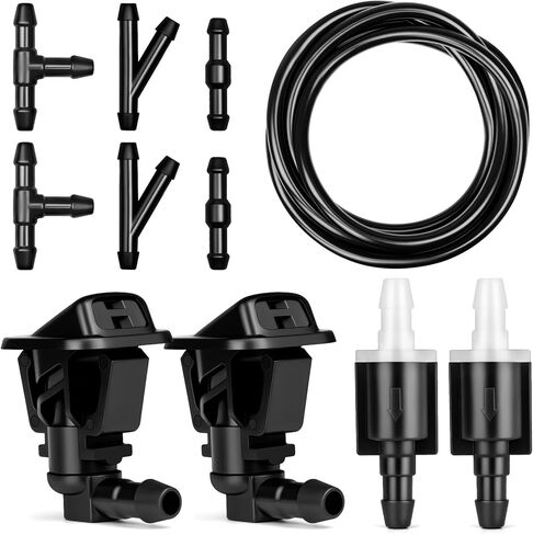 68164356 Windshield Washer Nozzles Kit - Compatible with Jeep Wrangler JK 2013-2017, JL 2018-2024, Gladiator 2019-2021 Windshield Sprayer Nozzles Kit - Replace 68164356AB in Saudi Arabia