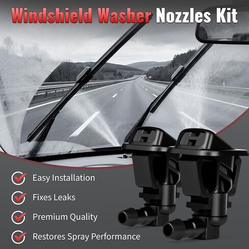 68164356 Windshield Washer Nozzles Kit - Compatible with Jeep Wrangler JK 2013-2017, JL 2018-2024, Gladiator 2019-2021 Windshield Sprayer Nozzles Kit - Replace 68164356AB in Saudi Arabia