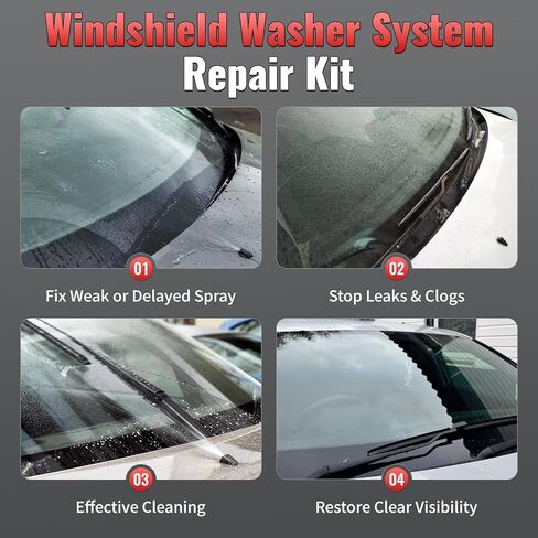 68164356 Windshield Washer Nozzles Kit - Compatible with Jeep Wrangler JK 2013-2017, JL 2018-2024, Gladiator 2019-2021 Windshield Sprayer Nozzles Kit - Replace 68164356AB in Saudi Arabia