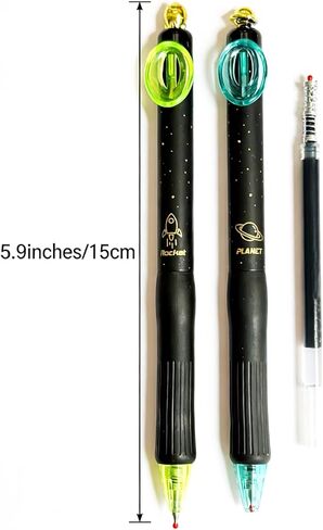 4 PCS Retractable Fun Outer Space Gel Pens with Large Capacity Refill Black Ink, Comfort Silicone Grip, Smooth Writing for Journaling, Space Lovers in Saudi Arabia