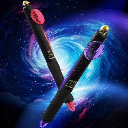 4 PCS Retractable Fun Outer Space Gel Pens with Large Capacity Refill Black Ink, Comfort Silicone Grip, Smooth Writing for Journaling, Space Lovers in Saudi Arabia