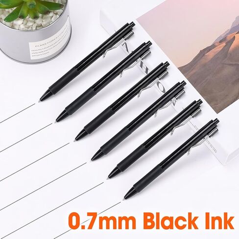 AZEN 100 Pack Gel Pens, Black Ink Pen Bulk, Retractable Medium Point 0.7mm, Smooth Writing and Comfortable Grip for Journaling Note Taking Office School Home Work in Saudi Arabia