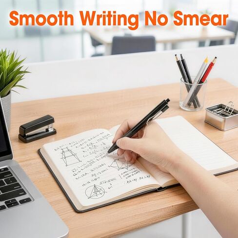 AZEN 100 Pack Gel Pens, Black Ink Pen Bulk, Retractable Medium Point 0.7mm, Smooth Writing and Comfortable Grip for Journaling Note Taking Office School Home Work in Saudi Arabia