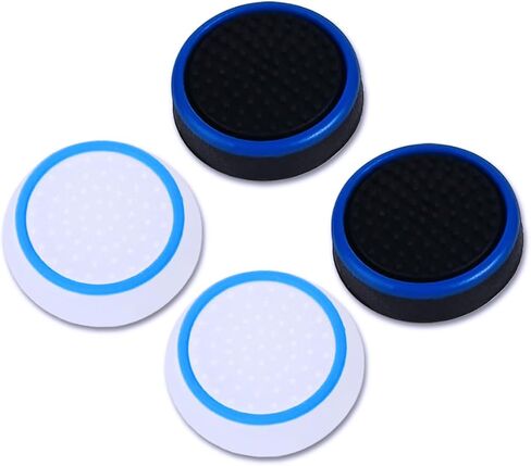 قبضة الإبهام لبوابة PS ، غلاف Silicone Thumbstick ناعم مضاد للخلع Caps عصا التناظرية تغطي الحماية الكاملة caps caps accsitations لبوابة PS (4 أجهزة كمبيوتر) - بالأبيض والأسود in Kuwait
