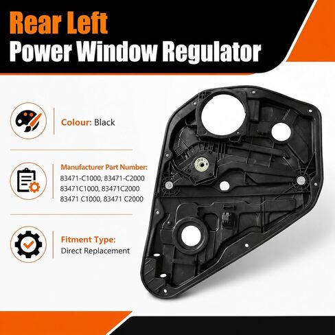 83471-C1000 Rear Left Power Window Regulator Fit for Hyundai Sonata 1.6L 2.0L 2.4L 2014 2015 2016 2017 2018 2019, 83471-C2000 in Kuwait