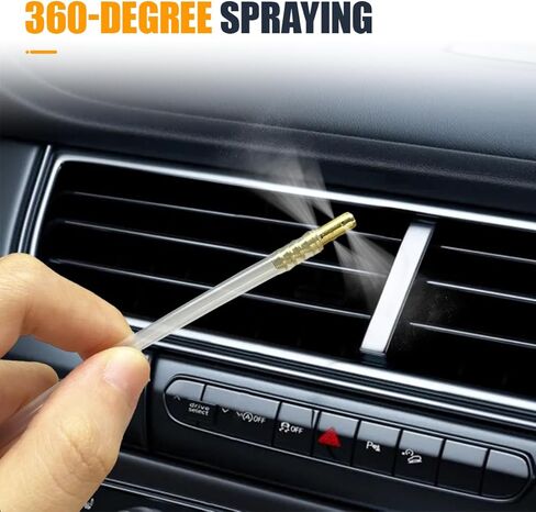 2PCS Car Aerosol Nozzle, 19.69" 360 Degrees Flexible Nozzle Extension Hose, Adjustable Spray Cans Fluid Car Nozzle Film 4.5mm Hose for Male Stem Sprays Cans, for Hard-to-Reach Areas (White) in Saudi Arabia