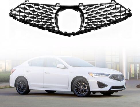 شبكة المصد الأمامي MGWILL وقولبة الكروم ومجموعة إطار الشبكة المتوافقة مع 2019 2020 2021 2022 Acura ILX Base Sedan 4-Door يستبدل 71126-T3R-A01، 71122-T3R-A31 in Kuwait