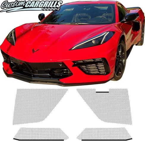 customcargrills 4pc Mesh Set for 2020-2023 Chevy Corvette C8 Radiator Grille Vent in Kuwait