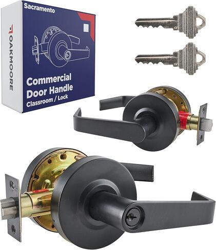 Commercial Door Handle Black - Grade 2 Lockset - Door Lever Schools Offices Industrial UL CUL & ADA – ANSI A156.2 (Passage (No Keys)) in Saudi Arabia