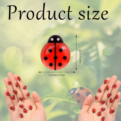 100PCS Mini Glow in Dark Tree Ladybug,Fairy Luminous Ladybug Micro Miniature Tiny Resin Figures for Garden Landscape Aquarium Dollhouse Decoration Lawn Yard Patio Plant Decor in Saudi Arabia