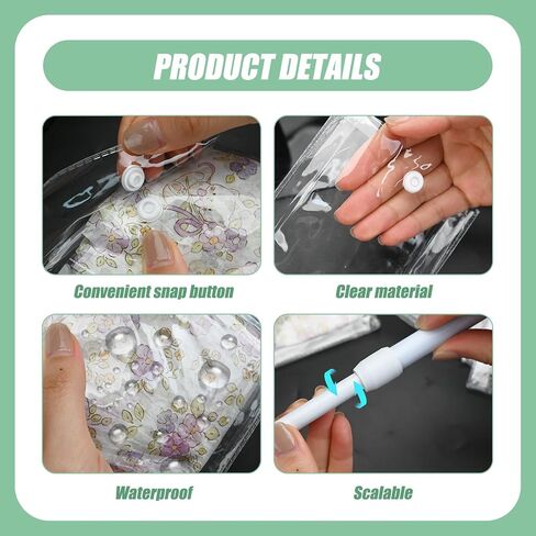 12 Pack Clear Doll Clothes Storage Bags with Hanging Rod & Hooks, PVC Transparent Doll Clothes and Accessories Organizer, Compatible with 15/17cm Dress Up, Space-Saving Wardrobe in Saudi Arabia