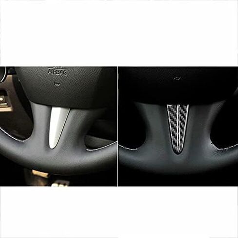 winterwell Car Interior Carbon Fiber Steering Wheel Bottom Cover Trim Compatible with Infiniti Q50 2014-2020 in Saudi Arabia