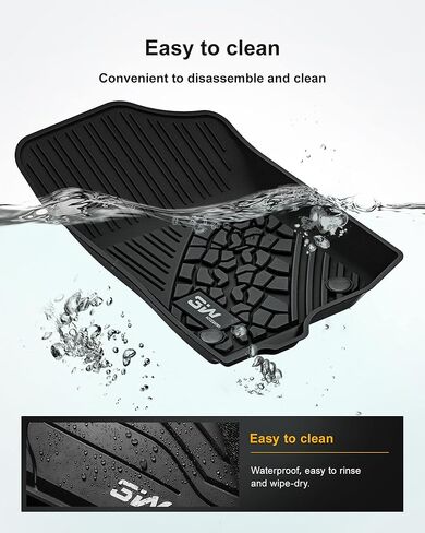 3W Floor Mats Compatible for Jeep Gladiator 2020-2024, TPE All Weather Custom Fit Floor Liner for Jeep Gladiator,1st & 2nd Row Full Set Car Liners with Grey Logo, Black in Saudi Arabia