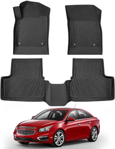 سجادات أرضية مناسبة لجميع الأحوال الجوية لسيارة Chevy Cruze 2011 2012 2013 2014 2015، بطانات TPE مقاومة للماء غير قابلة للانزلاق تناسب الصف الأمامي والخلفي، ملحقات السيارة شديدة التحمل in Kuwait