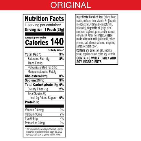 Cheez-It Cheese Crackers, Baked Snack Crackers, Lunch Snacks, Original (40 Packs) in Kuwait