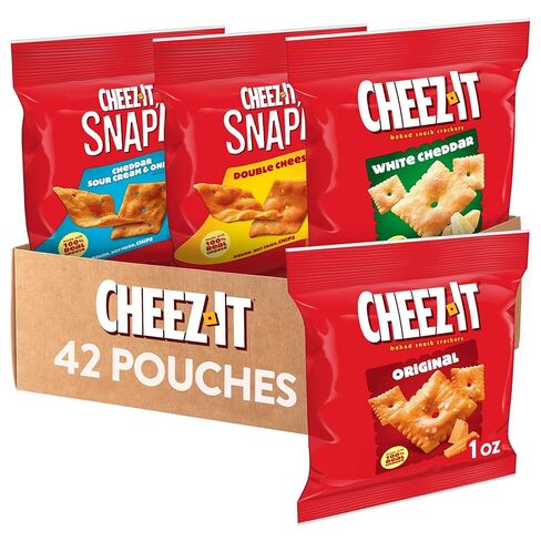 Cheez-It Cheese Crackers, Baked Snack Crackers, Lunch Snacks, Variety Pack (42 Packs) in Kuwait