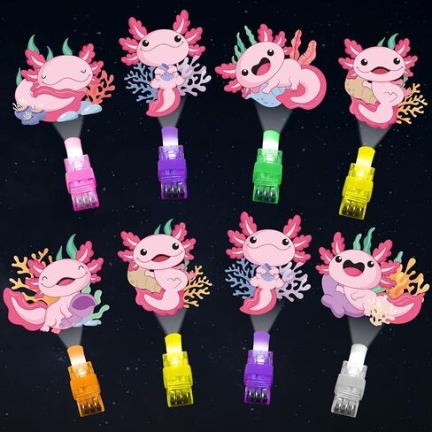 36Pcs Axolotl Themed LED Finger Lights Axolotl Party Favors Glow in the Dark Light Up Finger Lights Cartoon Animals Themed Toys Bulk for Axolotls Party Favors Birthday Gift in Saudi Arabia