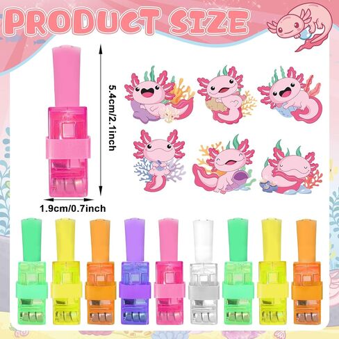 36Pcs Axolotl Themed LED Finger Lights Axolotl Party Favors Glow in the Dark Light Up Finger Lights Cartoon Animals Themed Toys Bulk for Axolotls Party Favors Birthday Gift in Saudi Arabia