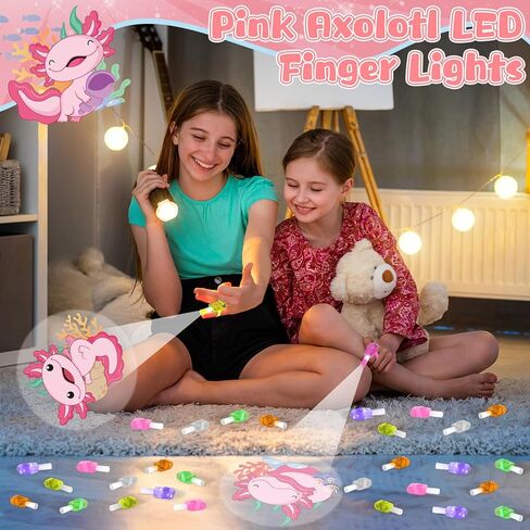 36Pcs Axolotl Themed LED Finger Lights Axolotl Party Favors Glow in the Dark Light Up Finger Lights Cartoon Animals Themed Toys Bulk for Axolotls Party Favors Birthday Gift in Saudi Arabia
