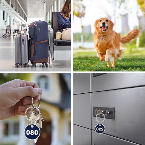 PineHaven 1-100 Numbered Key Tags Round ID Aluminum Alloy Metal Number Tags Marking Hang Luggage Labels with Rings for Cabinet Lockers,Home,Office, Dorm, Garage, Lockers and Luggage (Blue) in Kuwait