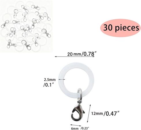 30 piece Set of Silicone Anti Loss Ring with Lobster Buckle, Stretchable Identification Ring for Umbrella Handle, Freely Matching Hanging Accessories to Prevent Confusion in Saudi Arabia