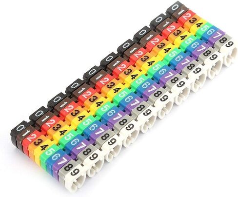 150 قطعة علامات كابل ملونة علامة رقم العلامة Siut للسلك 2-7 مللي متر (100 قطعة KCM-4MM) in Kuwait