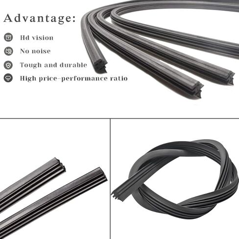 Silicone Windshield Wiper Blades Refills 26'' 4 pcs,Black 4pcs in Saudi Arabia