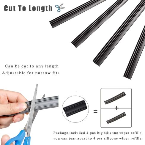 Silicone Windshield Wiper Blades Refills 26'' 4 pcs,Black 4pcs in Saudi Arabia