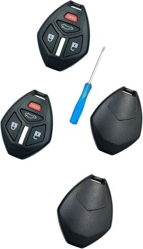 Cutting Not Required - Replacement Keyless Entry Remote Key Fob Shell Case fits Mitsubishi Eclipse Endeavor Galant Lancer Outlander Key Fob Cover (3 Button 2 Pcs) in Saudi Arabia