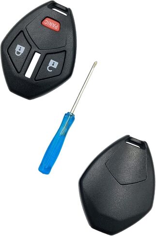 Cutting Not Required - Replacement Keyless Entry Remote Key Fob Shell Case fits Mitsubishi Eclipse Endeavor Galant Lancer Outlander Key Fob Cover (3 Button 2 Pcs) in Saudi Arabia