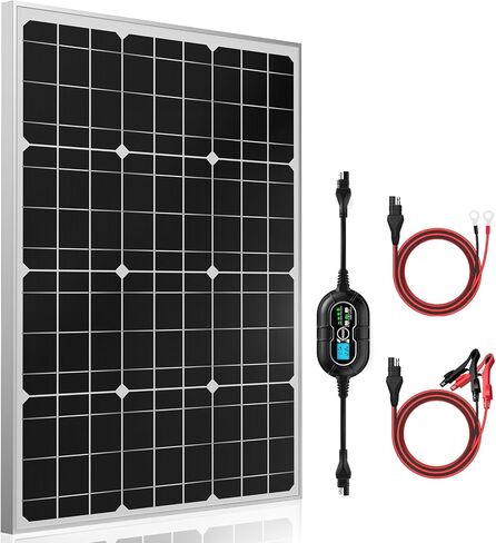 SUNER POWER 12V Solar Panel Kit 50W, High Efficiency 50 Watt Solar Panel + Ultra-Smart 10A MPPT Charge Controller, Solar Battery Trickle Charger Maintainer for Boat Car RV Motorcycle Marine Automotive in Saudi Arabia