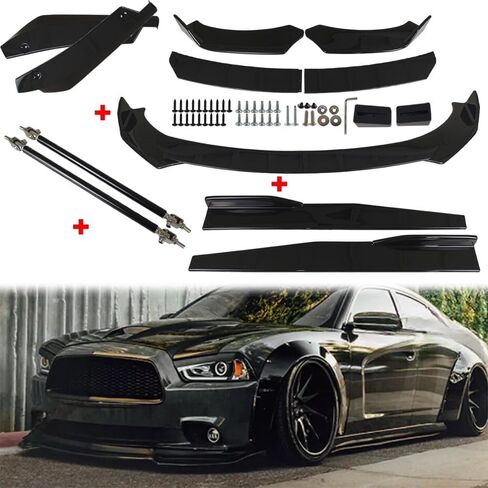 Glossy Black Front Bumper Lip Spoiler Body Kit Side Replacement for Dodge Charger 2006-2014 in Saudi Arabia