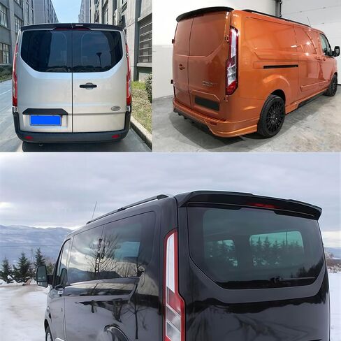 جناح خلفي متوافق مع طراز Ford Transit Custom 2012-2020 Twin (Barn) للباب فقط جناح سقف باب الحظيرة الخلفي المزدوج باللون الأسود اللامع in Kuwait