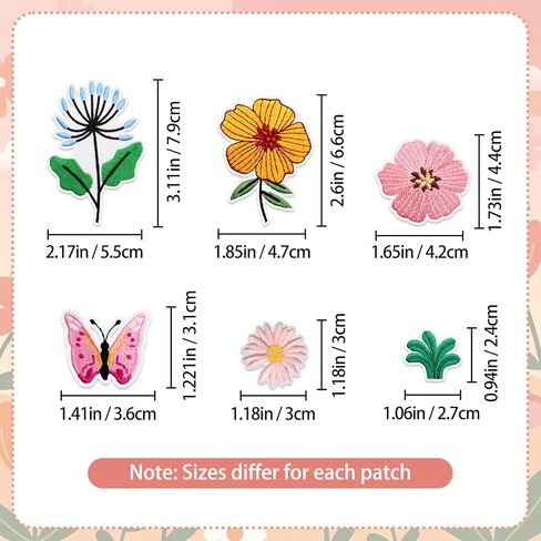 32 PCS Flower Iron on Patches, Cute Sew on Iron on Embroidered Patches for Clothes, Jeans, Bags, Hats, Backpacks in Saudi Arabia
