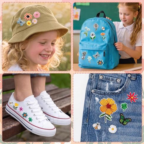 32 PCS Flower Iron on Patches, Cute Sew on Iron on Embroidered Patches for Clothes, Jeans, Bags, Hats, Backpacks in Saudi Arabia