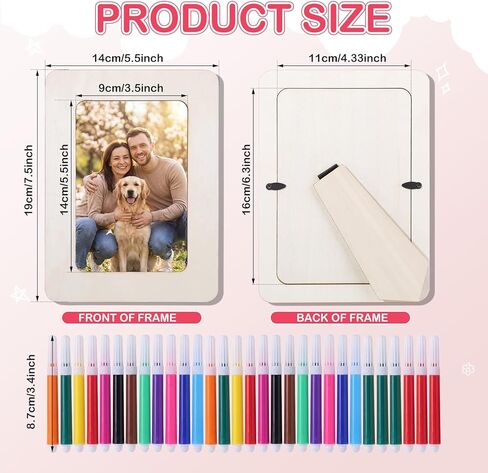 مجموعة Yousoontic مكونة من 30 قطعة من إطارات الصور لإطارات الصور مقاس 4 × 6 بوصات DIY إطارات صور خشبية غير مكتملة مع 30 قطعة من أقلام الألوان و10 أوراق من ملصقات الماس الكريستال للحرف اليدوية in Kuwait