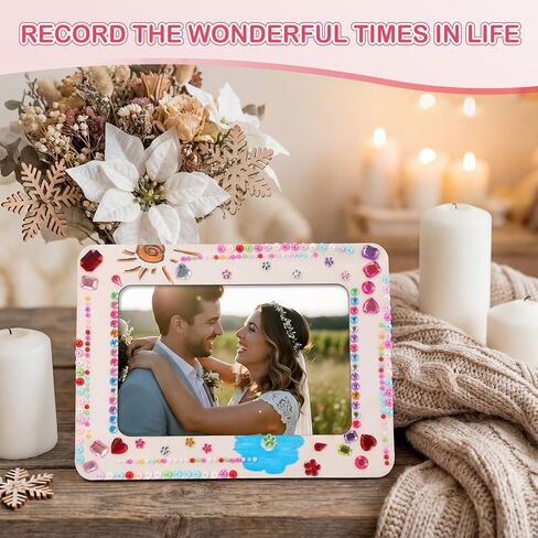 مجموعة Yousoontic مكونة من 30 قطعة من إطارات الصور لإطارات الصور مقاس 4 × 6 بوصات DIY إطارات صور خشبية غير مكتملة مع 30 قطعة من أقلام الألوان و10 أوراق من ملصقات الماس الكريستال للحرف اليدوية in Kuwait
